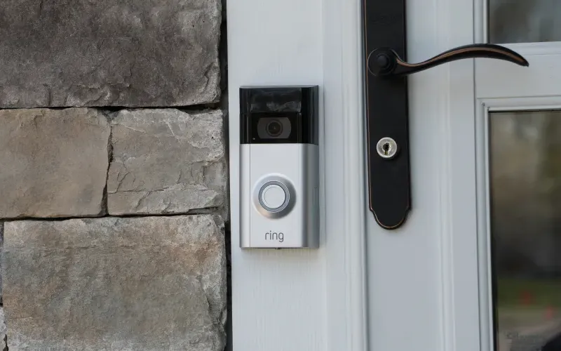 Ring doorbell and camera.