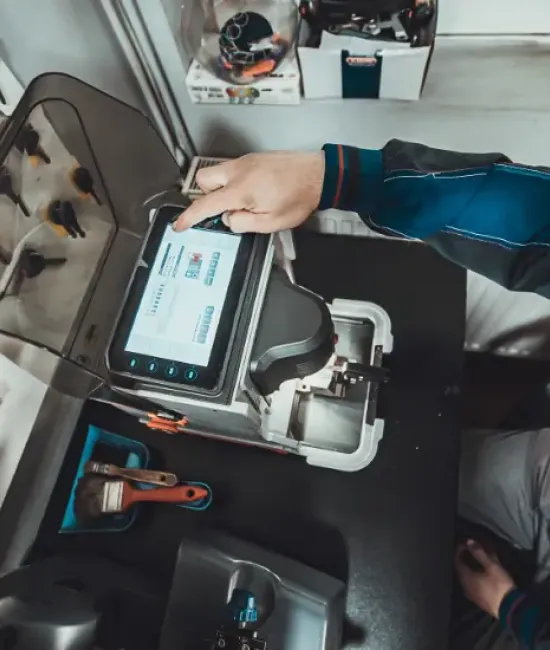 Person making locks.