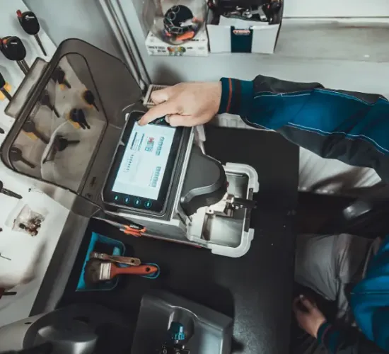 Person making locks.